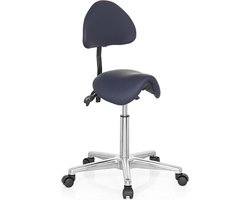 Kruk / Draaikruk / Werkstoel / Zadel TOP WORK 20 Kunstleer blauw hjh OFFICE