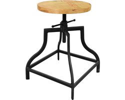Kruk industrieel retro design - draaibare kruk in hoogte verstelbaar 50 cm tot 65 cm - barkruk - barstoel - piano kruk - schilderskruk