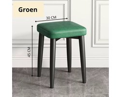 Kruk - Krukje - Keukenkrukje - Zitkruk - Stapelbaar - Binnen - Zithoogte 45cm - Metaal - Breedte 30cm - Groen