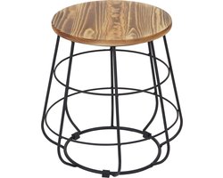 Kruk MCW-A80, kruk opbergruimte, industrieel ontwerp, echt hout Ø35cm