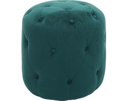Kruk MCW-D22, voetenbankje 42x39cm MVG-gecertificeerd ~ fluweel donkergroen