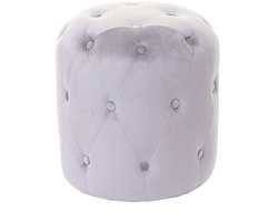 Kruk MCW-D22, voetenbankje 42x39cm MVG-gecertificeerd ~ fluweel lichtgrijs