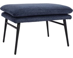 Kruk MCW-L62, kruk voetensteun voetenbank gestoffeerde kruk, 38x56x40cm stof/textiel ~ blauw