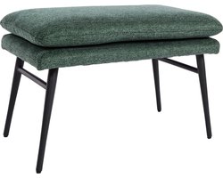 Kruk MCW-L62, kruk voetensteun voetenbank gestoffeerde kruk, 38x56x40cm stof/textiel ~ groen