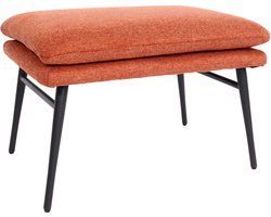 Kruk MCW-L62, kruk voetensteun voetenbank gestoffeerde kruk, 38x56x40cm stof/textiel ~ terracotta-bruin