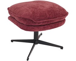 Kruk met bekleding MCW-P32, zit-/voetenbank Voetensteun Ottomane Stof/textiel Chenille (370 g/m²) ~ bes