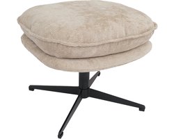 Kruk met bekleding MCW-P32, zit-/voetenbank Voetensteun Ottomane Stof/textiel Chenille (370 g/m²) ~ crème
