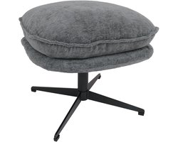 Kruk met bekleding MCW-P32, zit-/voetenbank Voetensteun Ottomane Stof/textiel Chenille (370 g/m²) ~ grijs