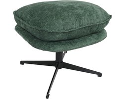 Kruk met bekleding MCW-P32, zit-/voetenbank Voetensteun Ottomane Stof/textiel Chenille (370 g/m²) ~ groen