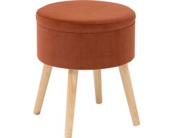 Kruk Met Opbergruimte Dina Ø 36 cm Oranje