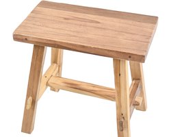 Kruk "Sevilla" gemaakt van recycled teak - natural beauty - 45 cm hoog