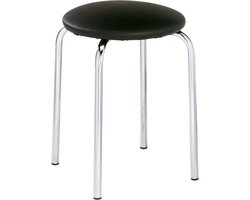 Kruk, stapelbaar, 4-pootsframe, kunstlederen bekleding, H 440 mm, verschillende kleuren