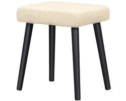 Kruk - uJOY - Zachte teddy stof - Comfortabele zitting - Multifunctioneel gebruik - Modern - Compact formaat - Stabiele basis