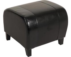 Kruk Zitkubus Zitkruk Emmen, leer + kunstleer, 37x45x47 cm MVG-gecertificeerd ~ zwart