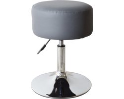 Krukje retro vintage industrieel - kappers kruk -  hoogte verstelbaar tot 65 cm - grijs