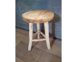 krukje teak licht gewicht rond landelijk