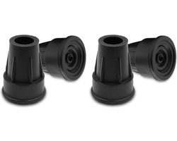 Krukken Dop 19 mm, 18 mm en 17 mm (x4 stuks), Rubberen Voetjes voor Krukken, Loopstokrubber Buffer, Kruk Tip, Loopstokrubber Voet, Krukrubber Antislip Zwart