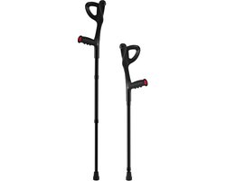 Krukken voor Volwassenen, Opvouwbare Krukken, 10-Voudig In Hoogte Verstelbaar, Lichtgewicht Aluminium met Open Manchet voor Beenblessures En Operaties, 1 Paar