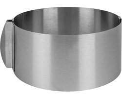Krumble Bakring - Taartring - Bakvormen - Springvorm - RVS - Diameter verstelbaar van 16 tot 30 cm diameter - Zilver - RVS