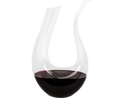 Krumble Decanteer Karaf - Karaf - Wijn Karaf - Wijn accessoires - Karaffen - Schenkkan - Wijnkan - Decanteren - Decanteerders - Inhoud 1.5 Liter - Glas - 9 x 9 x 32 cm (lxbxh) - Transparant