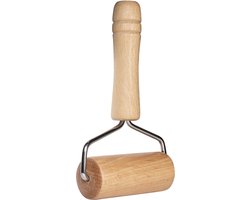 Krumble Deegroller met handvat / Deegrollers / Deegroller hout / Rolstok / Bakken / Deegroller kind - Hout en RVS