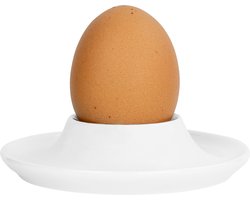 Krumble Eierdop - 1 stuk - Eierdopjes - Eierhouder - Eihouder - Keramiek - Wit - 10 x 10 x 2,5 cm (lxbxh)