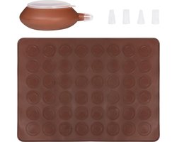 Krumble Macaron bakset / Macaron bakmat / Spuitzak / Spuitzak met mondjes / Bakken / Garneergerei / Bakgerei / Taartdecoratie - 28 x 37 (lxb) - Met 4 spuitmondjes