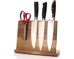 Krumble Magnetisch messenblok - acacia hout - Messenhouder voor uw messenset - Messenset niet inbegrepen - Bruin
