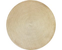 Krumble Placemat - Placemats - Onderzetter - Rond - PVC - Tafelbeschermer - Onderlegger - Hittebestendig - Decoratieve placemat - Rond - Goud - 37 cm