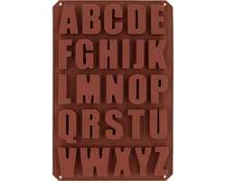 Krumble Siliconen bakvorm - Alfabet - Bakvormen - Bakspullen - Lettervorm - Chocoladevorm - Ijsblokjesvorm - Bonbonvorm - Bruin -33,5 x 22 x 2 cm