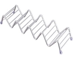 Krumble Taco houder - Taco en tortilla houder voor 4 stuks - Serveerschalen - Koken & tafelen - Kookgerei - Metaal - Zilver