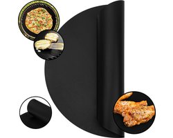Krumble Teflon BBQ grill mat rond - Geschikt voor Cadac Skottelbraai - Diameter van 38 cm - Oven bakmat - Anti-aanbak - Bakmat - Grillmat - Barbecue en oven mat - Zwart