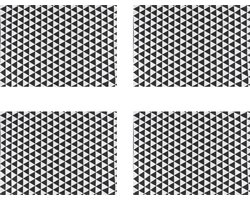 Krumble Theedoek - Keukendoek - Handdoek - Glazendoeken - Keukentextiel - Driehoek patroon - Katoen - Zwart/wit - 60 x 40 cm - Set van 4
