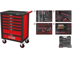 KS Tools Gereedschapswagen Racingline - Gevuld - 515-delig - 7 lades - Rood, Zwart