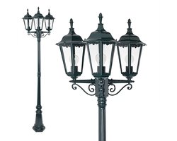 KS Verlichting - Ancona - Lantaarnpaal - 3-lichts - Aluminium - Klassiek - Zwart