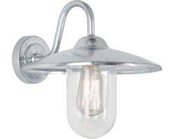 KS Verlichting Buitenverlichting - Brig Wandlamp - Verzinkt - Stallamp - LED - E27 - Landelijk - Glas