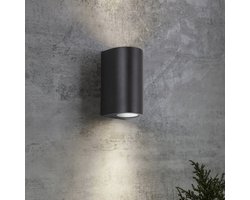KS Verlichting - wandlamp - Big Noa - up - down - zwart - GU10 - rond - strak - modern - aluminium - IP54