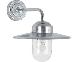 KS Verlichting wandlamp - Gusto - Buitenlamp - E27 - Industrieel - Glas - Staal - Zilver