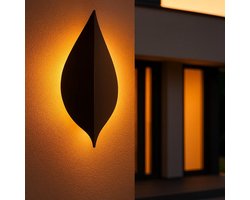 KS Verlichting - wandlamp - Leaf - zwart - LED - 3000K - IP65 - design - aluminium - muurlamp - buitenlamp