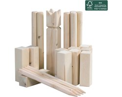 Kubb Spel – Outdoor Play – Zweeds Werpspel / Vikingschaak – FSC Berkenhout 21-delig – Buiten- & Tuinspel – Familiespel Kinderen & Volwassenen – incl. Draagtas