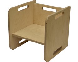 Kubus stoel - Kinderstoel 1-7 jaar - Van Aaken Design - Gemaakt in Nederland - Hout - 15mm Berken Multiplex Onbehandeld