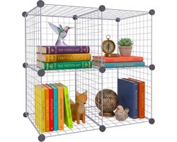 kubusrek - 4 vakken - 75x75x37 cm - zilver