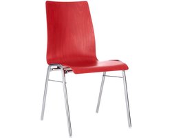 Kuipstoel 720, kegelvormige zitschaal, rood