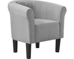 Kuipstoel Ariel schelpen fauteuil stof 70x70x58 cm grijs