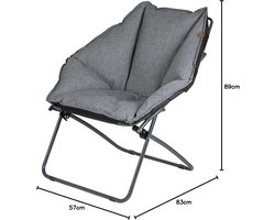 Kuipstoel - Comfortabele stoel - Buiten Zitten - Gepolsterde stof - Normaal - Grijs