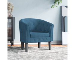 Kuipstoel fluweel donkerblauw