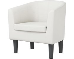 Kuipstoel Kunstleer - Fauteuil Stoel - Ontspannen Zitten - Duurzaam PU-leer - 70 x 56 x 68 cm - Wit