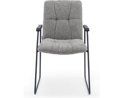 kuipstoel lausanne met metalen armleuningen grijs ergonomisch