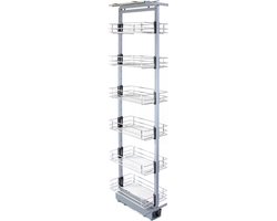 KuKoo Uittrekbare Keuken Kast - Zachte Langzame Sluiting (Soft-Close) - Uitschuifbare opslagruimte - 46cm D x 170-195cm H - In hoogte verstelbaar
