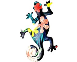 Kunst aan de muur | Handgeschilderde hagedis | Unieke kleur sculptuur | Decor voor thuis, slaapkamer, woonkamer, kantoor en tuin